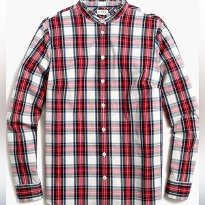 J. Crew Women’s Tartan button-front top with ruffled collar Size XS